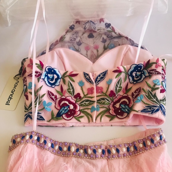 NWT Nox Anabel - 8262 Two Piece Embroidered Mermaid Formal Prom Dress - Picture 14 of 15